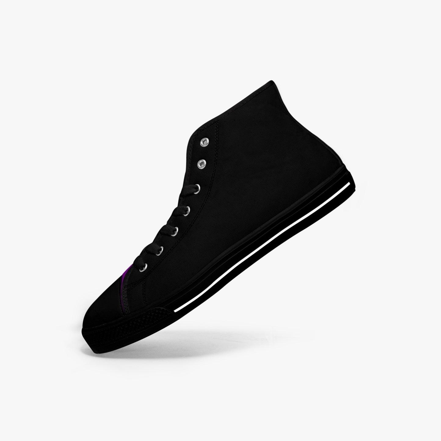 Rainbow Pride Classic Canvas High Tops (Black) - Men's & Women's