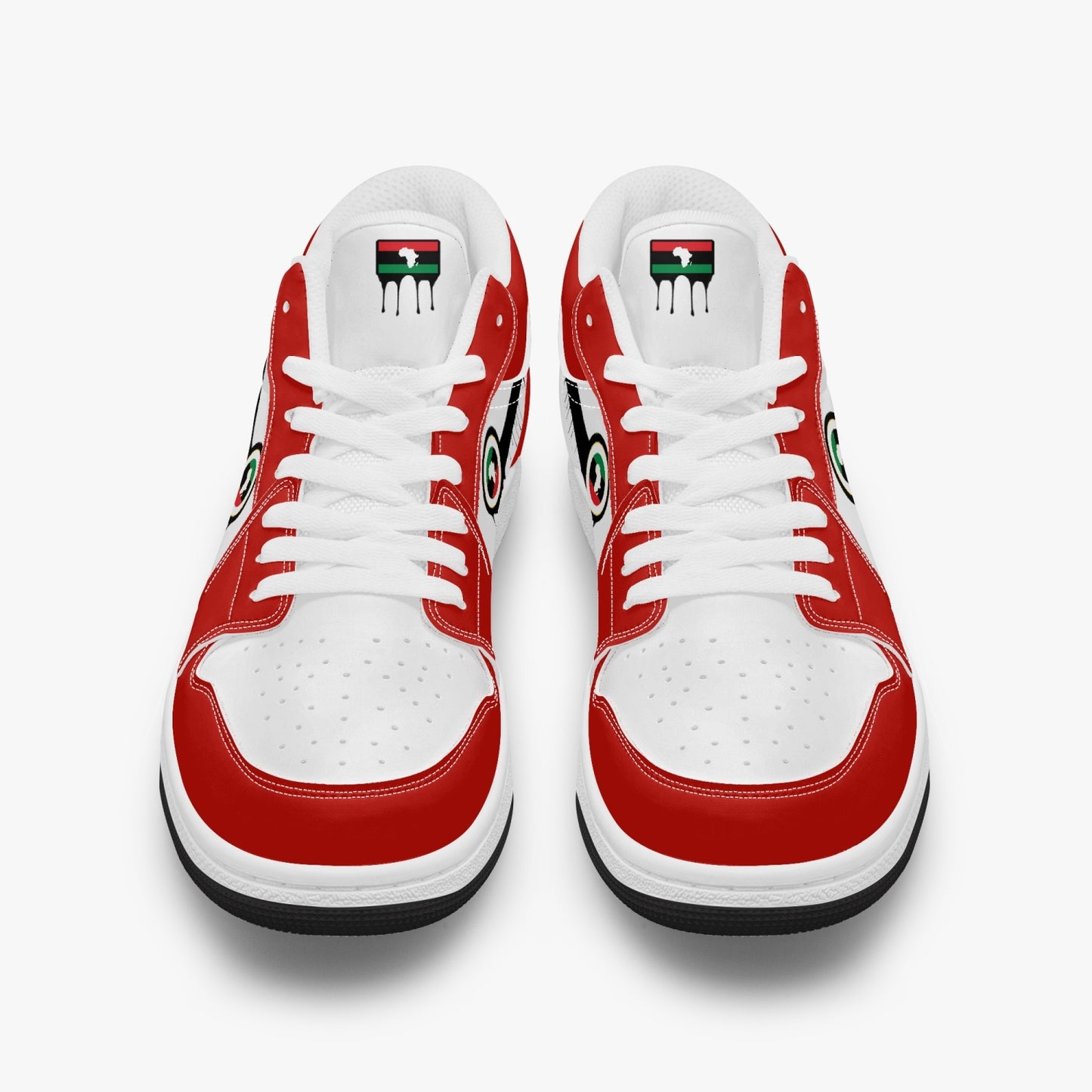 Air Africa Black Drip / Red & White Low Tops (Black Sole) - Men's & Women's