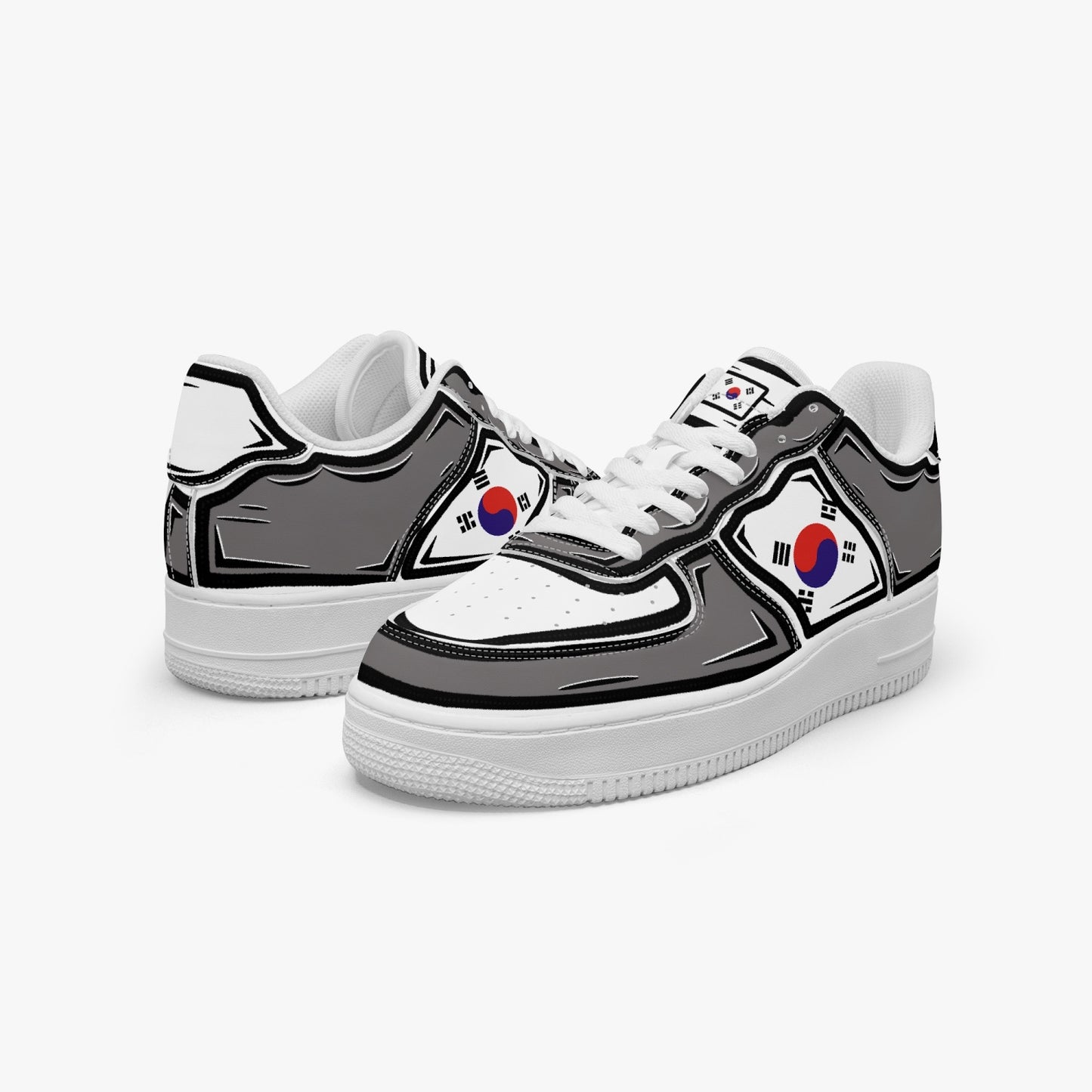 South Korea Cartoon Force 1 Low Tops (Gray) - Men's & Women's