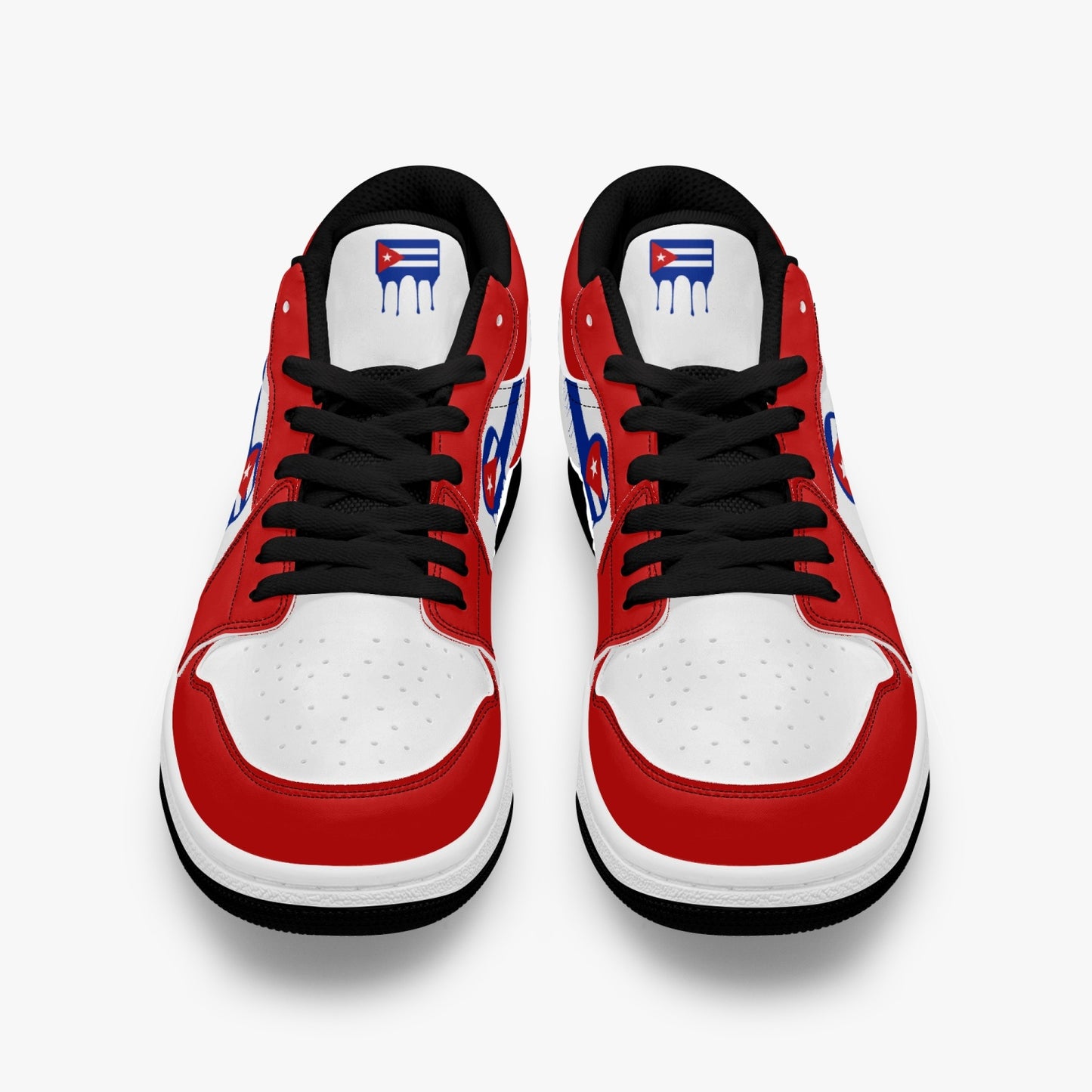 Air Cuba Blue Drip / Red & White Low Tops (Black Sole) - Men's & Women's