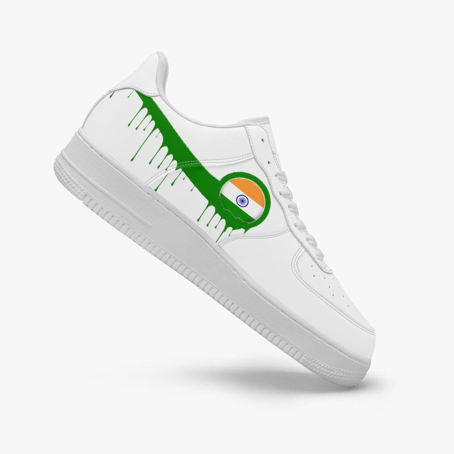 India Green Drip R-Force 1 Low Tops (White) - Men's & Women's