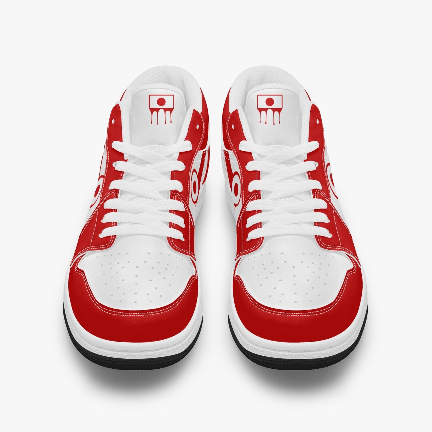 Air Japan Red Drip / Red & White Low Tops (Black Sole) - Men's & Women's
