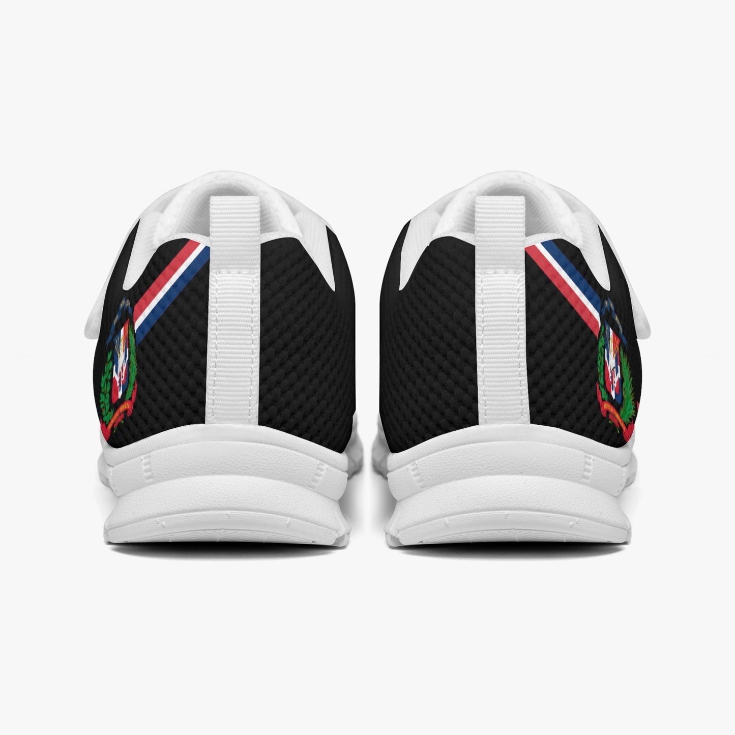 Dominican Pride Kid's Lightweight Velcro Mesh Sneaker - Black