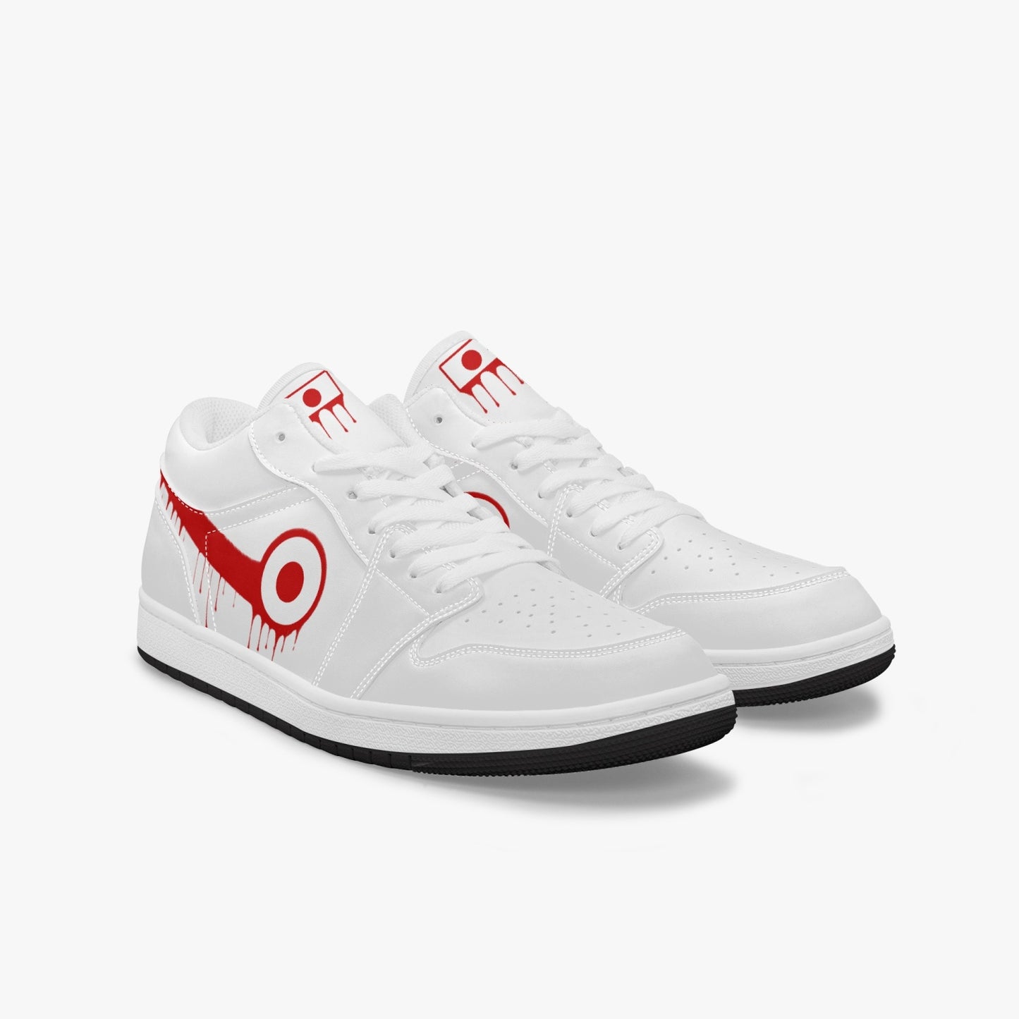 Air Japan Red Drip / White Low Tops (Black Sole) - Men's & Women's