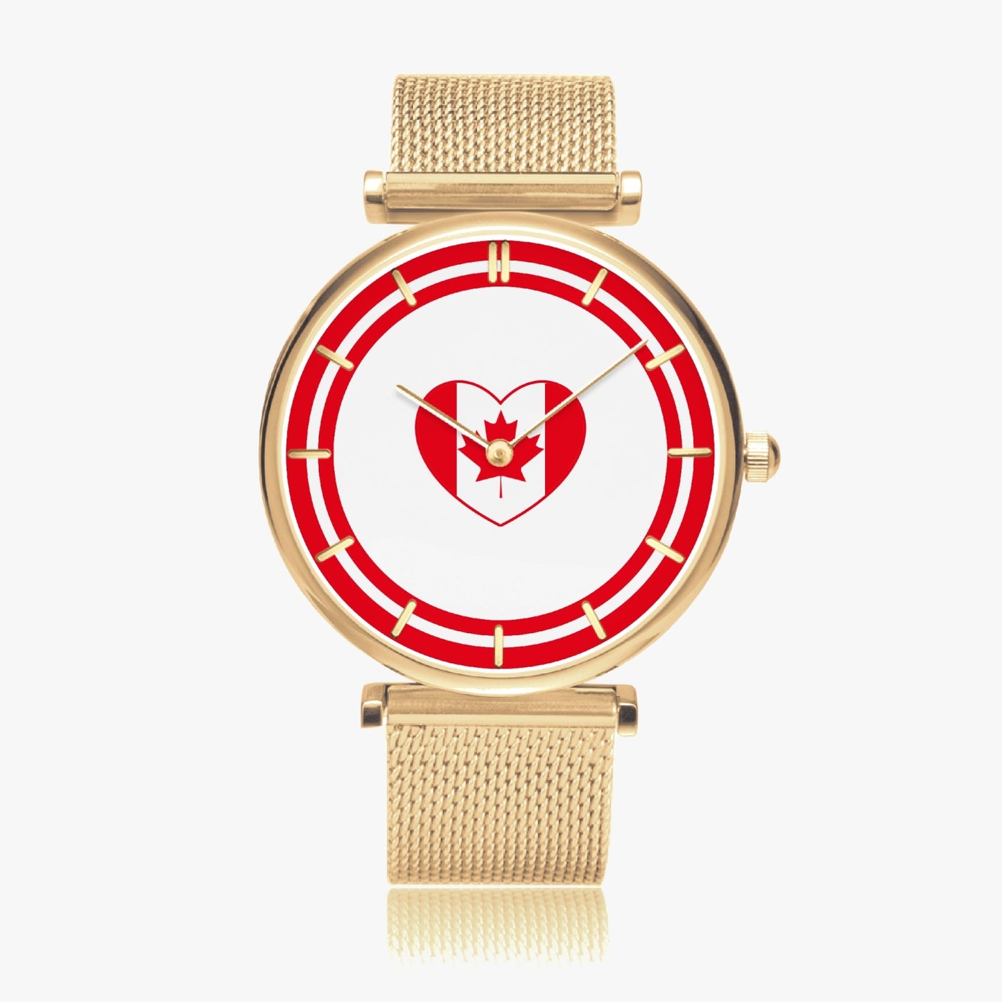 Canada Love Ultra Thin Women's Quartz Watch - Gold / Rose Gold / Silver