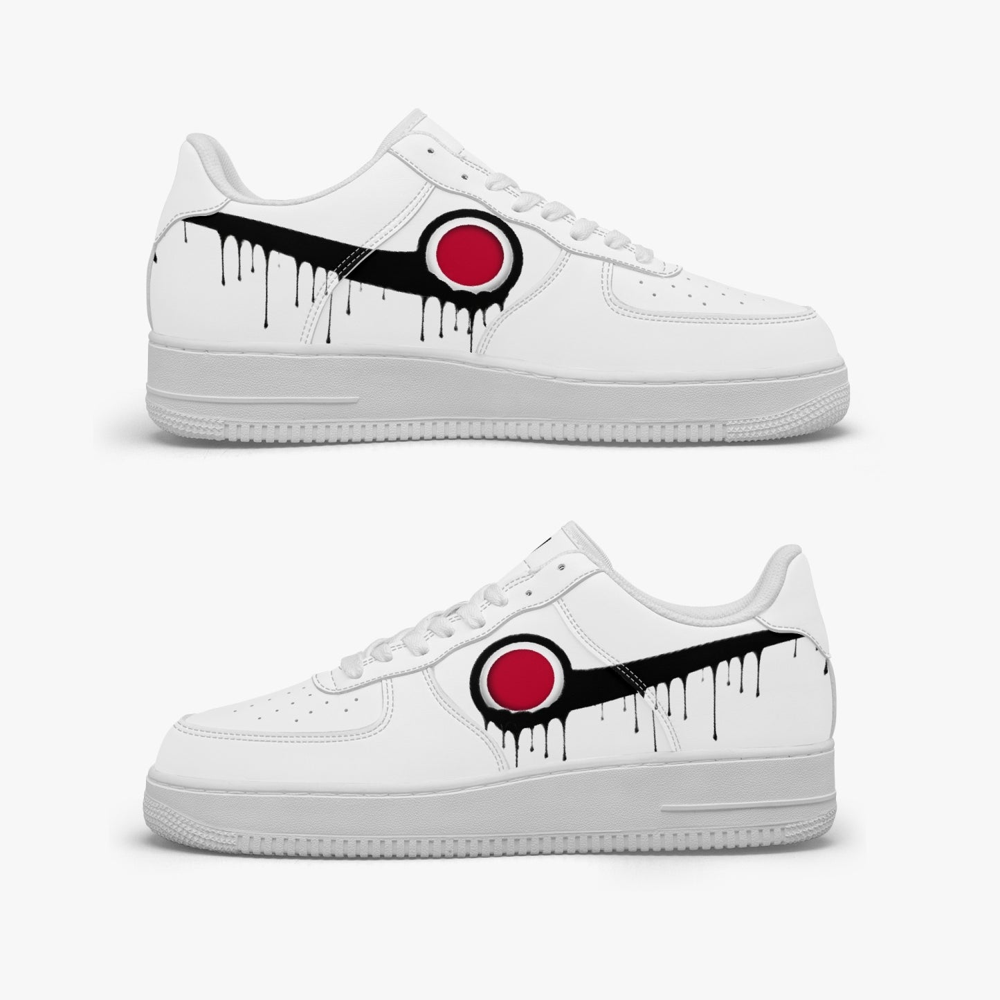 Japan Black Drip R-Force 1 Low Tops (White) - Men's & Women's