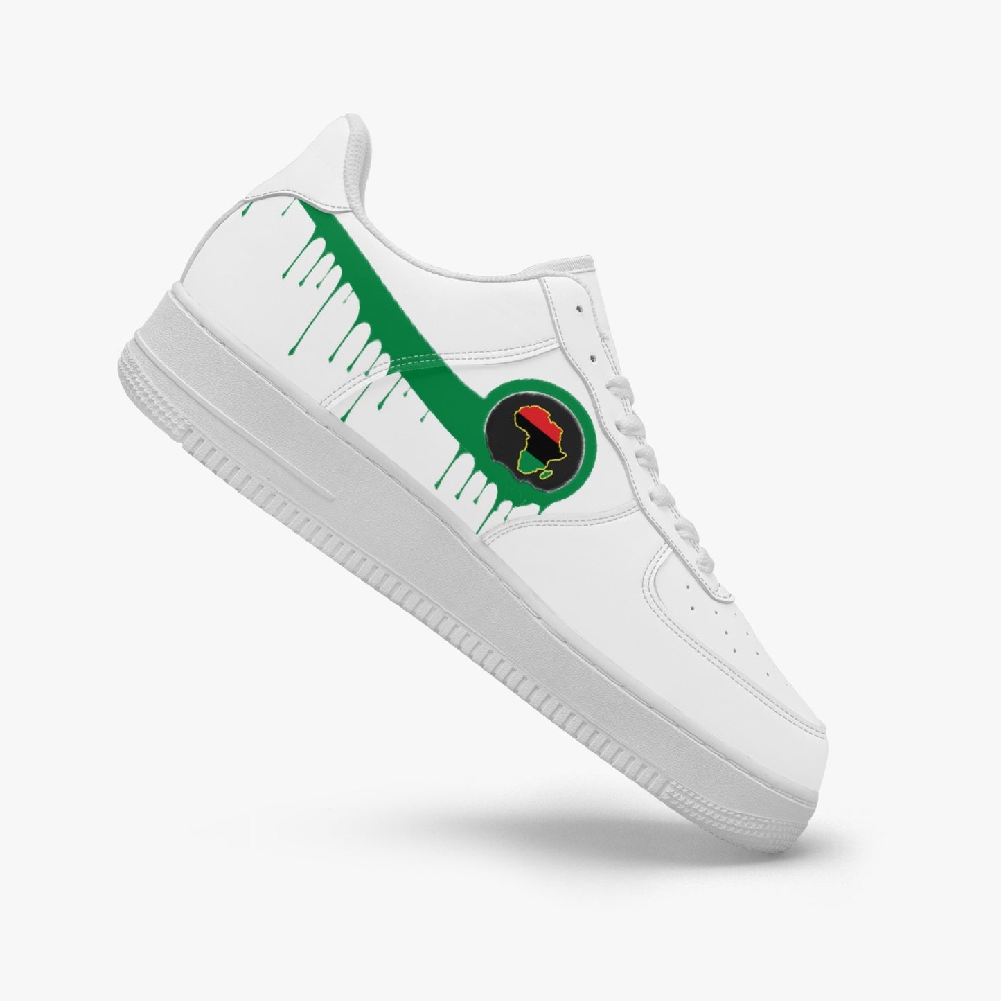 Africa Green Drip R-Force 1 Low Tops (White) - Men's & Women's