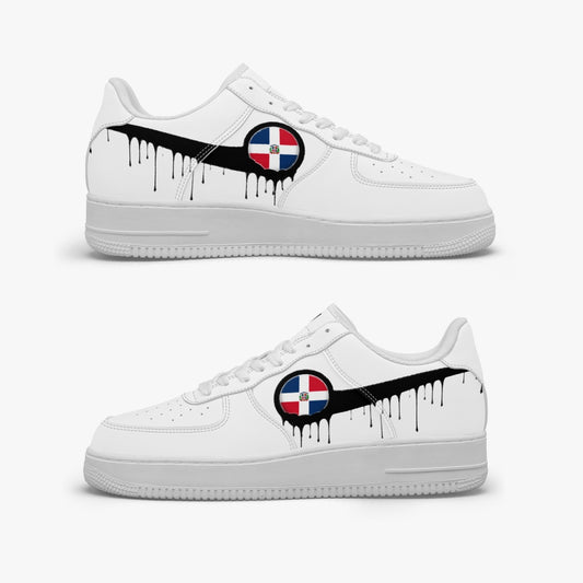 Dominican Black Drip R-Force 1 Low Tops (White) - Men's & Women's