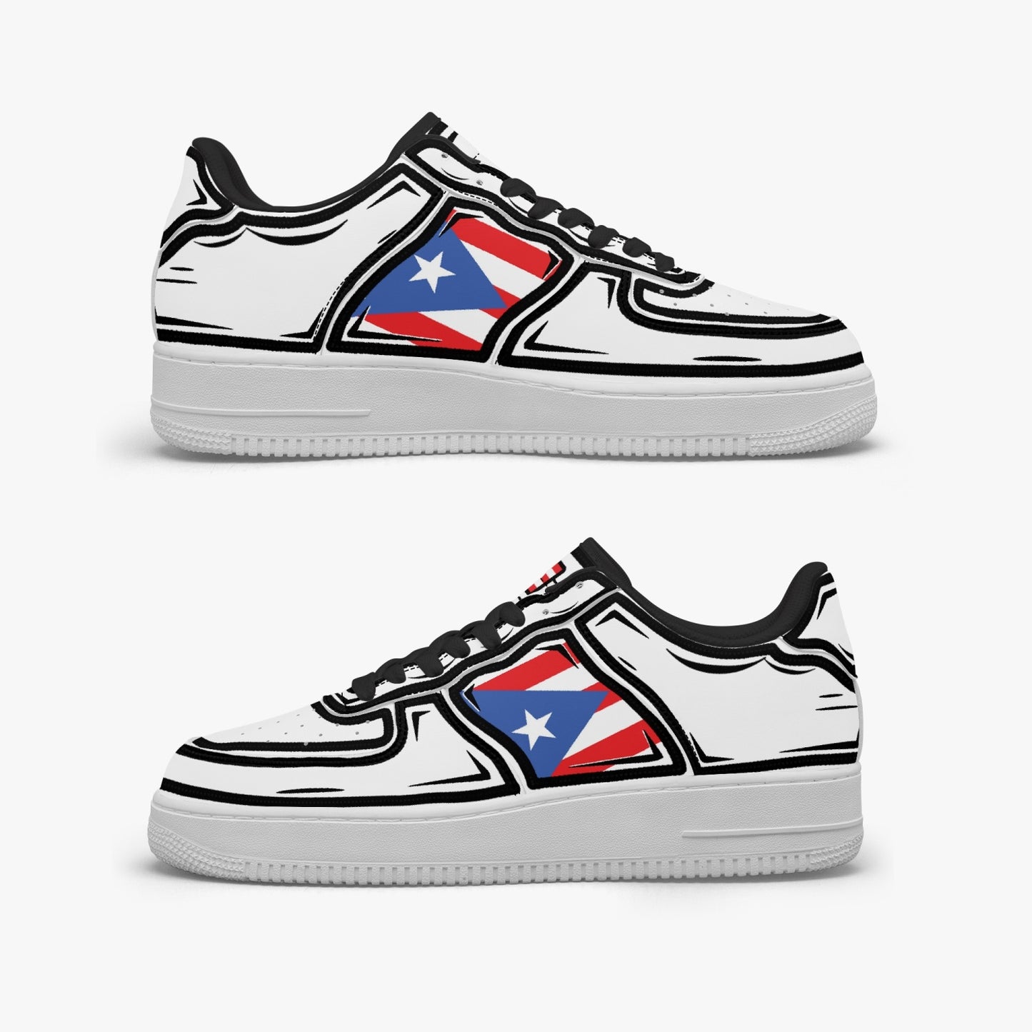 Puerto Rico Cartoon Force 1 Low Tops (White) - Men's & Women's