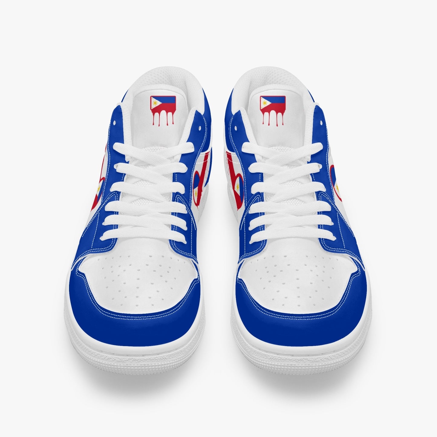Air Philippines Red Drip / Blue & White Low Tops (White Sole) - Men's & Women's