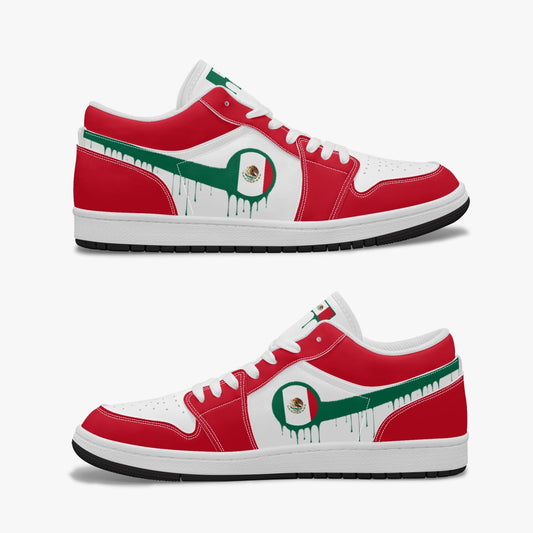 Air Mexico Green Drip / Red & White Low Tops (Black Sole) - Men's & Women's