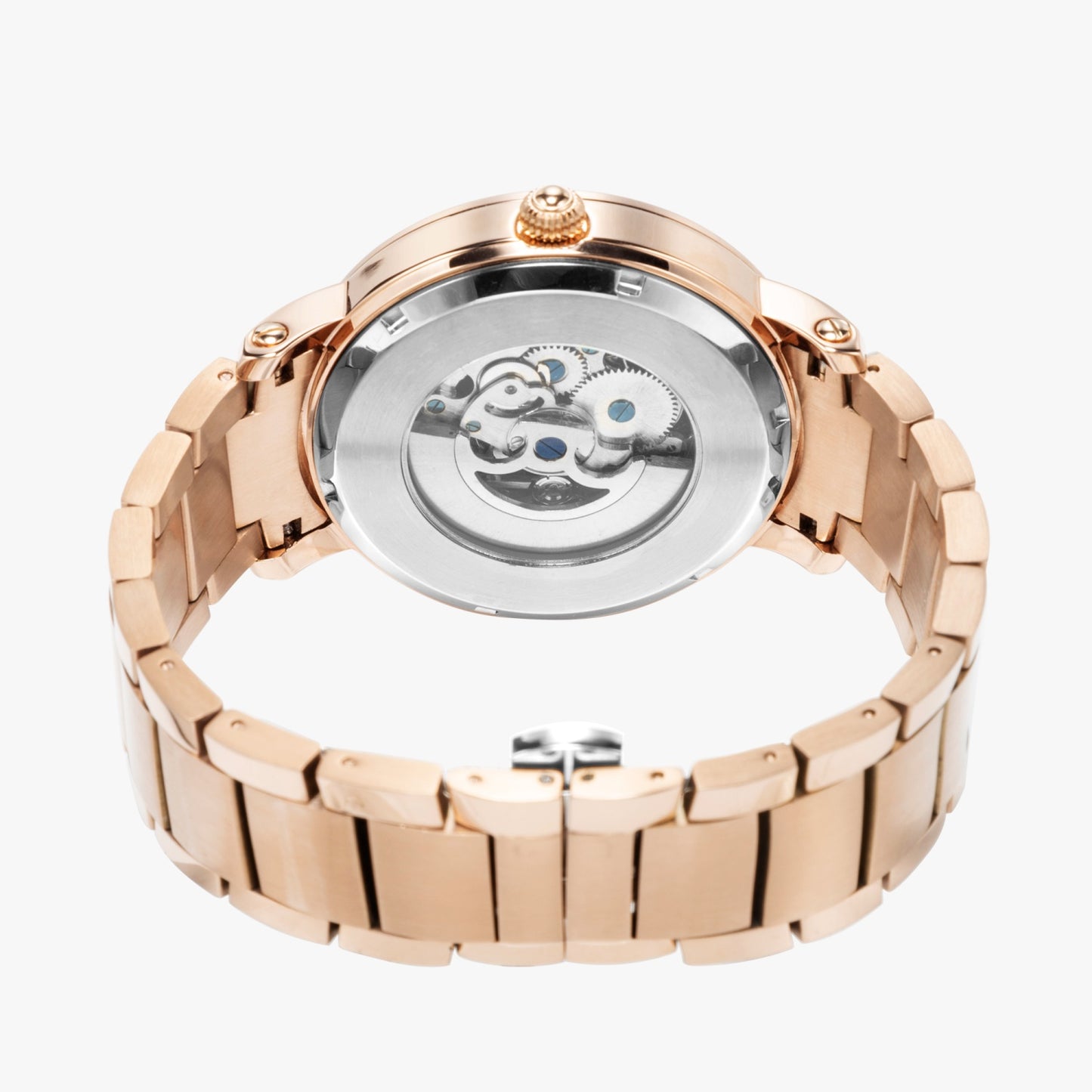 Dominican Pride Stainless Steel Luxury Men's Watch - Silver / Rose Gold / Black