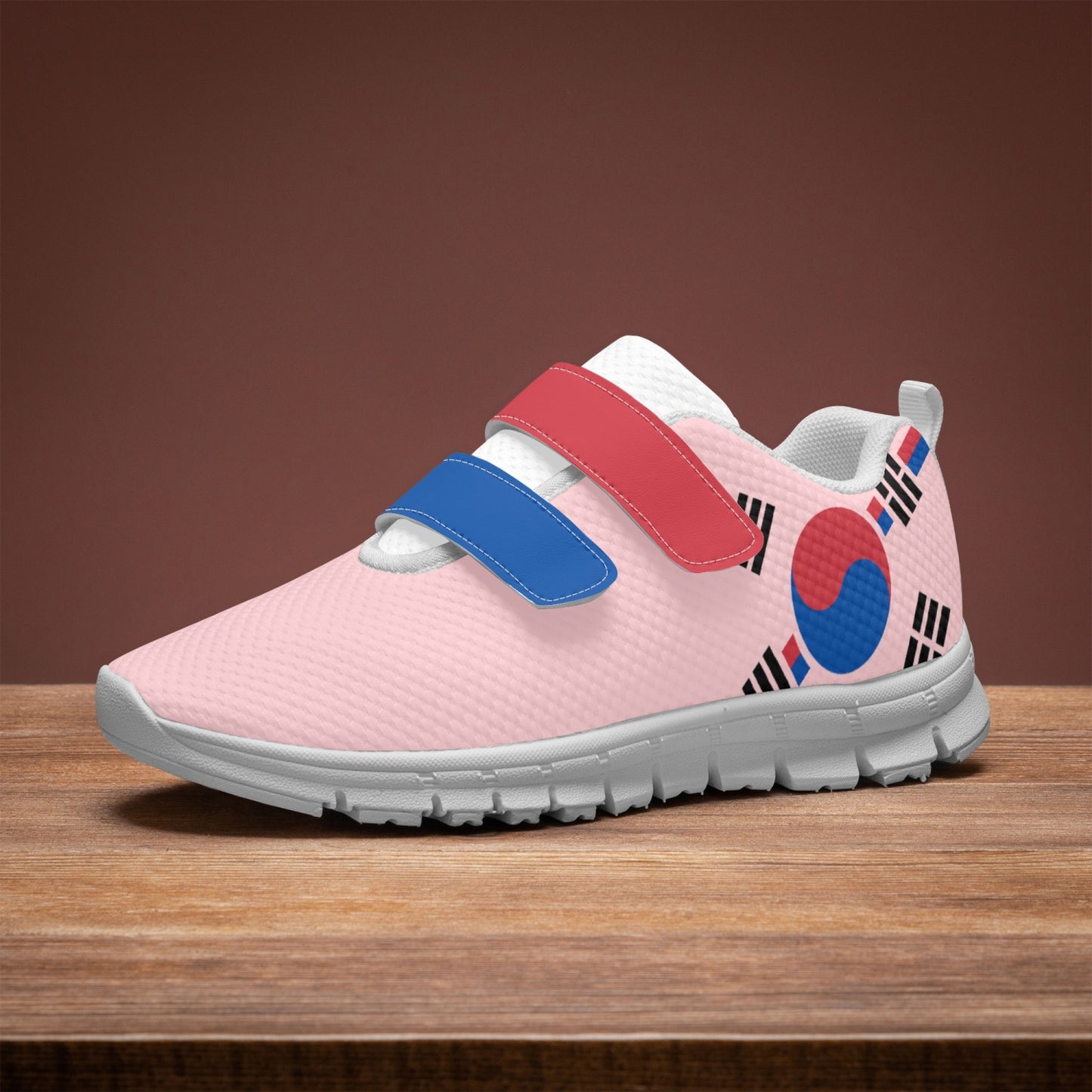 South Korea Pride Kid's Lightweight Velcro Mesh Sneaker - Pink
