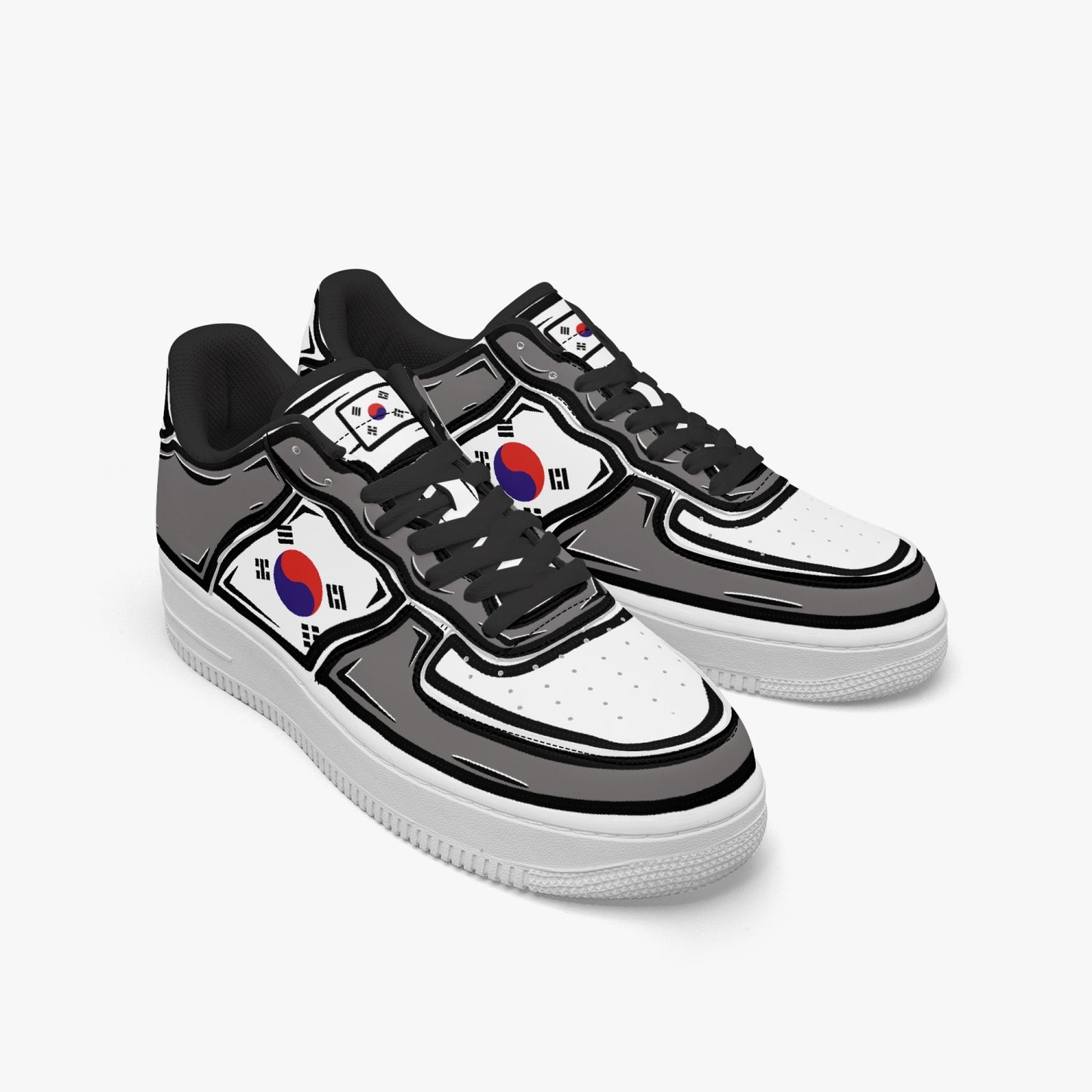 South Korea Cartoon Force 1 Low Tops (Gray) - Men's & Women's