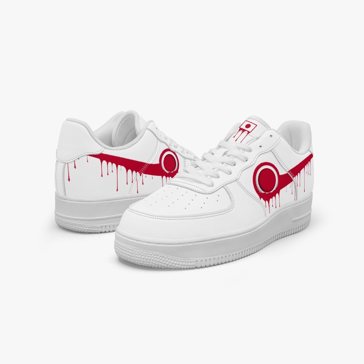 Japan Red Drip R-Force 1 Low Tops (White) - Men's & Women's