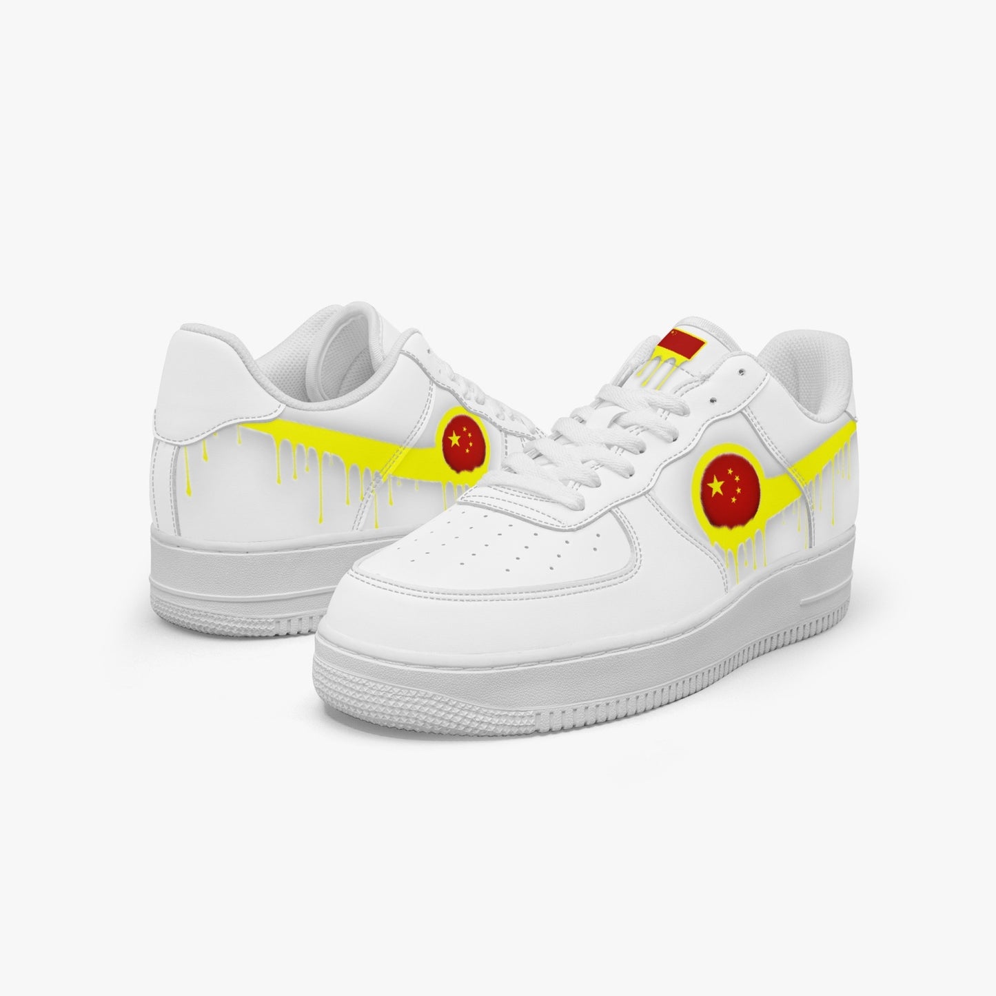 China Yellow Drip R-Force 1 Low Tops (White) - Men's & Women's