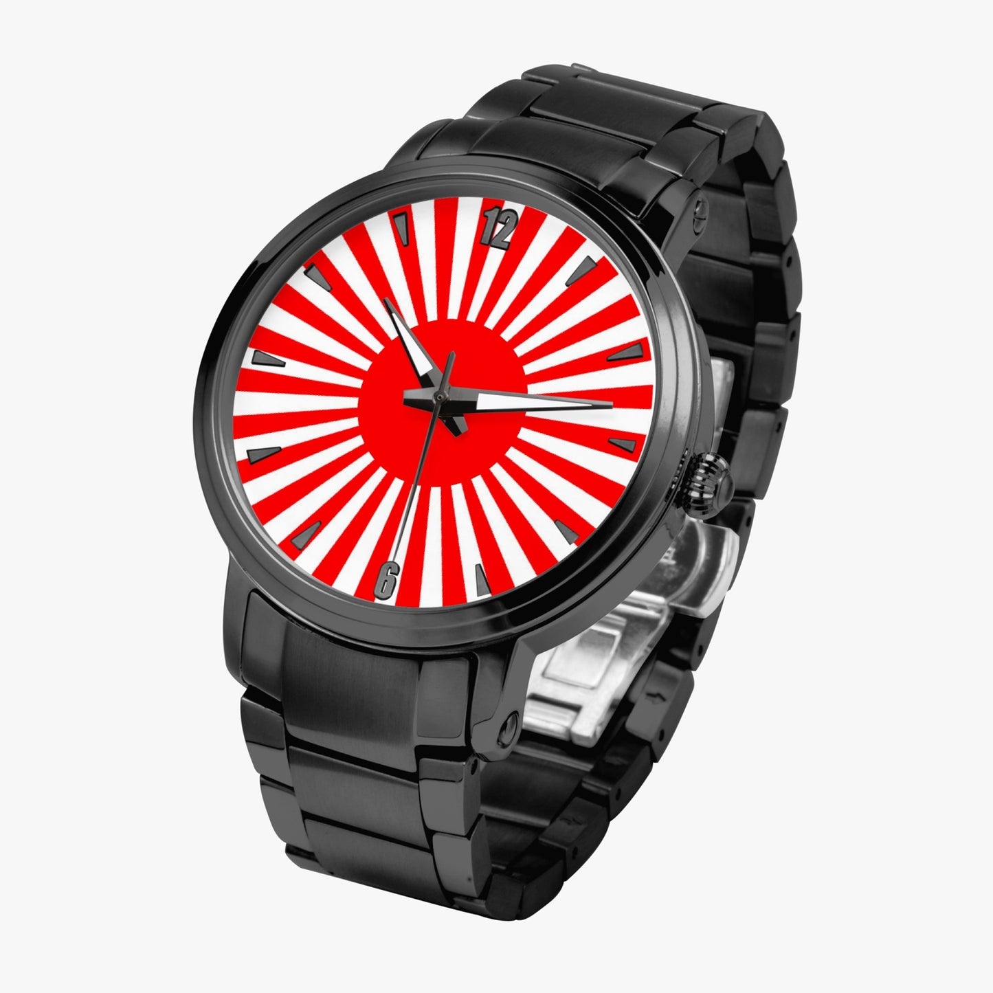 Japan Pride Stainless Steel Luxury Men's Watch - Silver / Rose Gold / Black