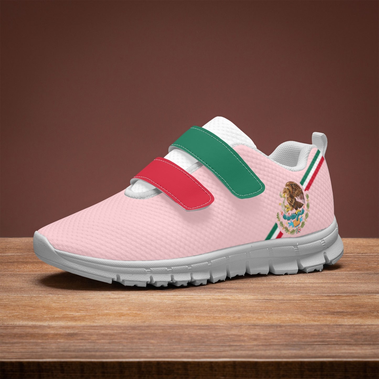 Mexico Pride Kid's Lightweight Velcro Mesh Sneaker - Pink