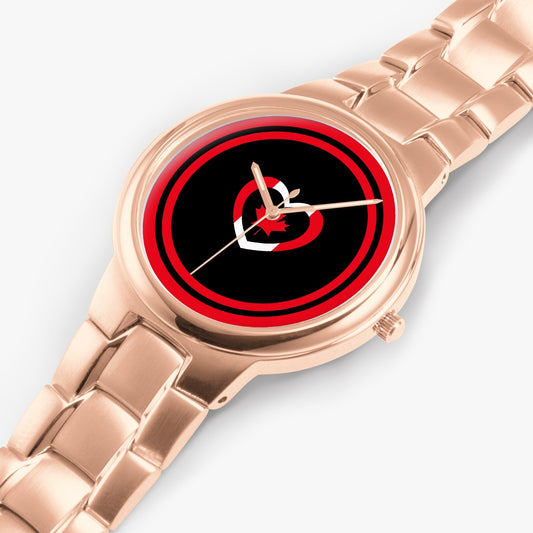 Canada Love Stainless Steel Luxury Women's Watch - Rose Gold / Silver / Black