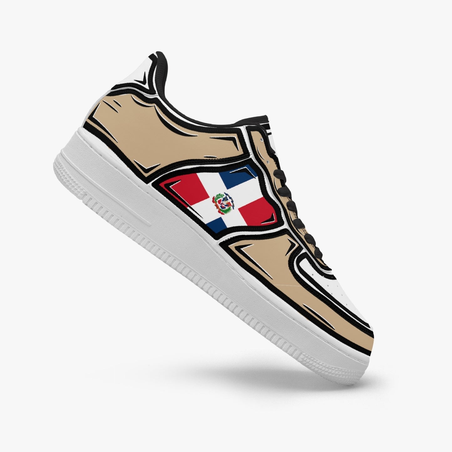 Dominican Cartoon Force 1 Low Tops (Tan) - Men's & Women's
