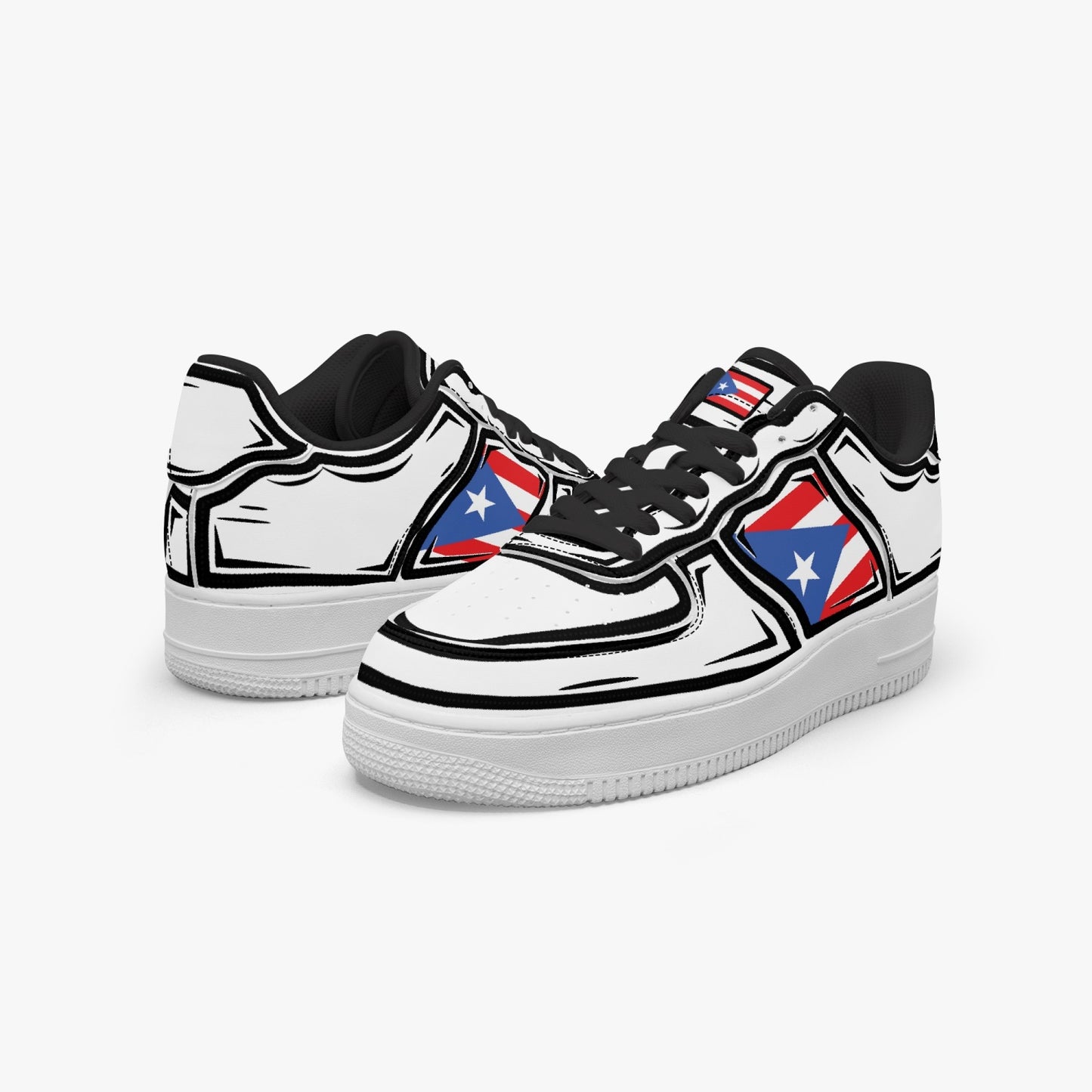 Puerto Rico Cartoon Force 1 Low Tops (White) - Men's & Women's