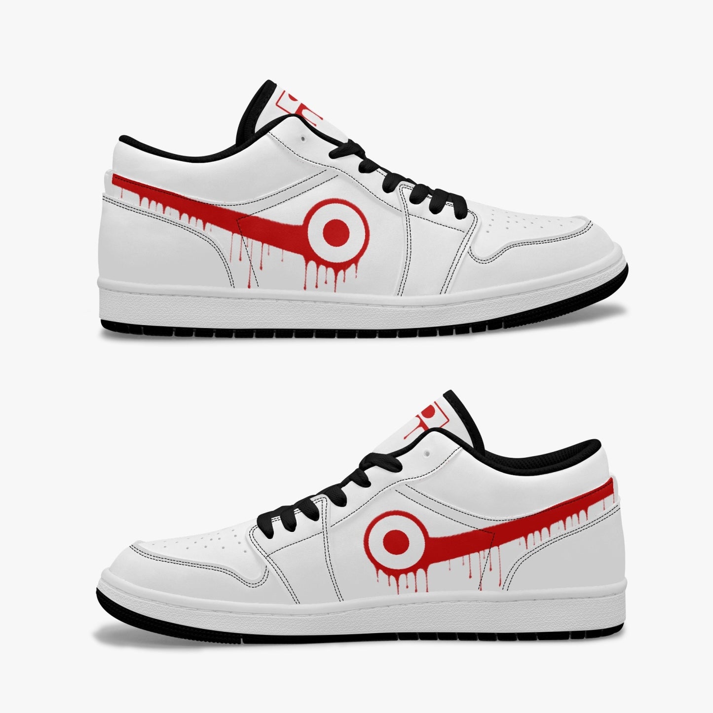 Air Japan Red Drip / White Low Tops (Black Sole) - Men's & Women's