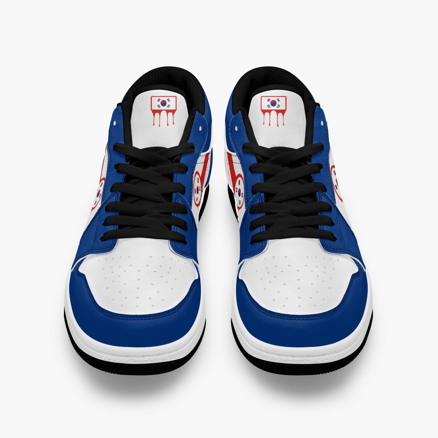 Air Korea Red Drip / Blue & White Low Tops (Black Sole) - Men's & Women's