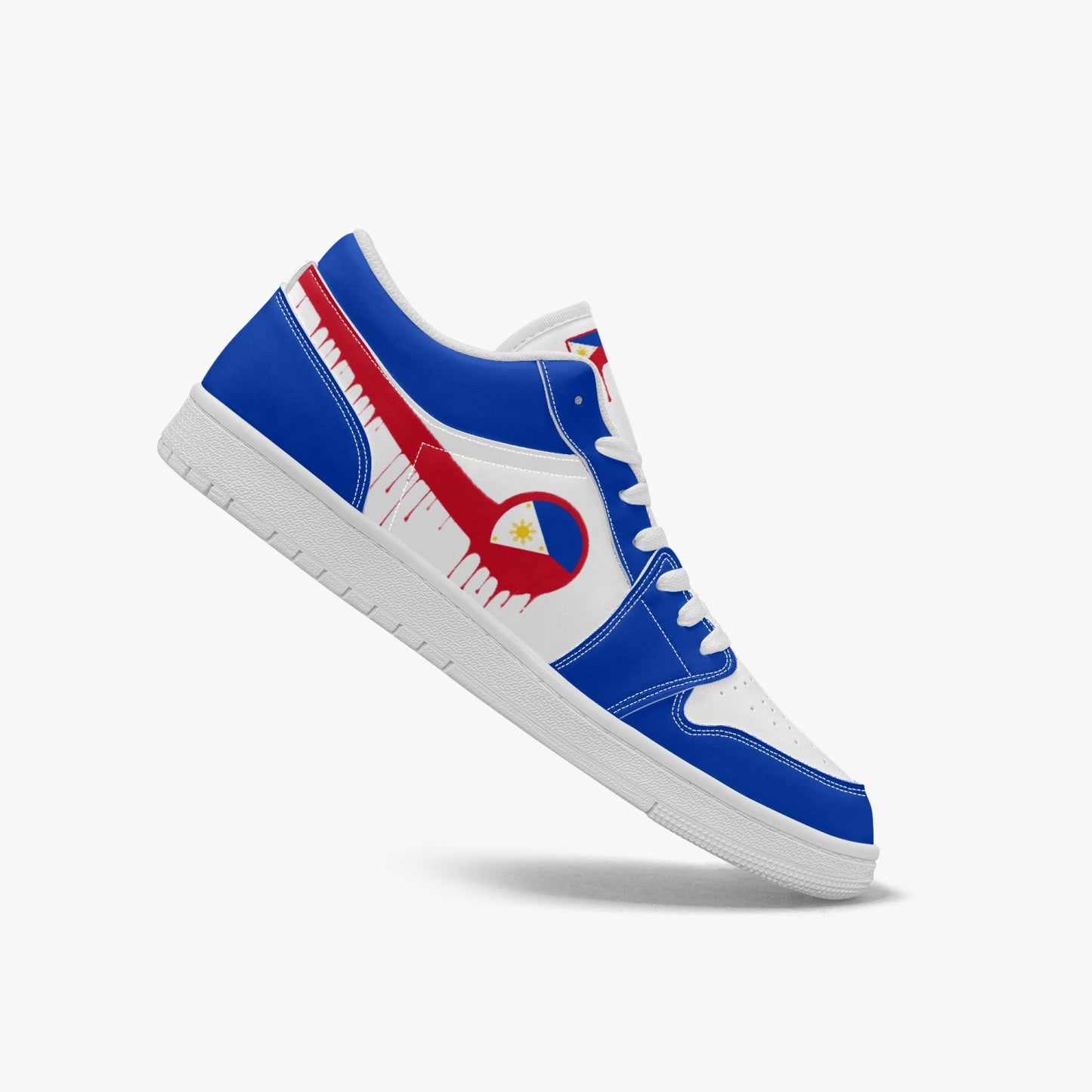 Air Philippines Red Drip / Blue & White Low Tops (White Sole) - Men's & Women's