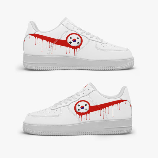 South Korea Red Drip R-Force 1 Low Tops (White) - Men's & Women's