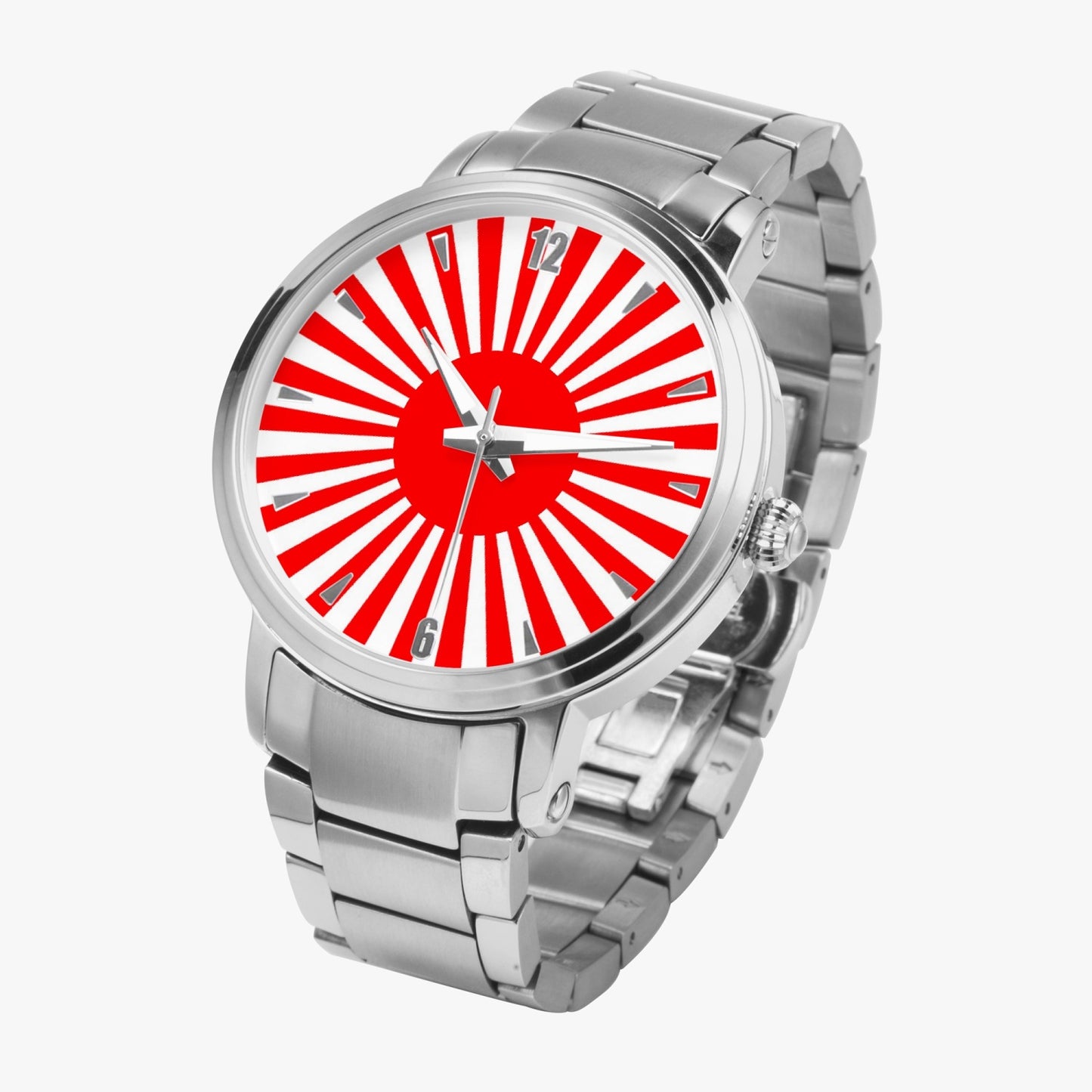 Japan Pride Stainless Steel Luxury Men's Watch - Silver / Rose Gold / Black
