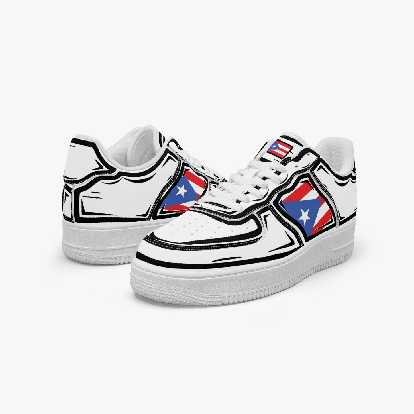 Puerto Rico Cartoon Force 1 Low Tops (White) - Men's & Women's