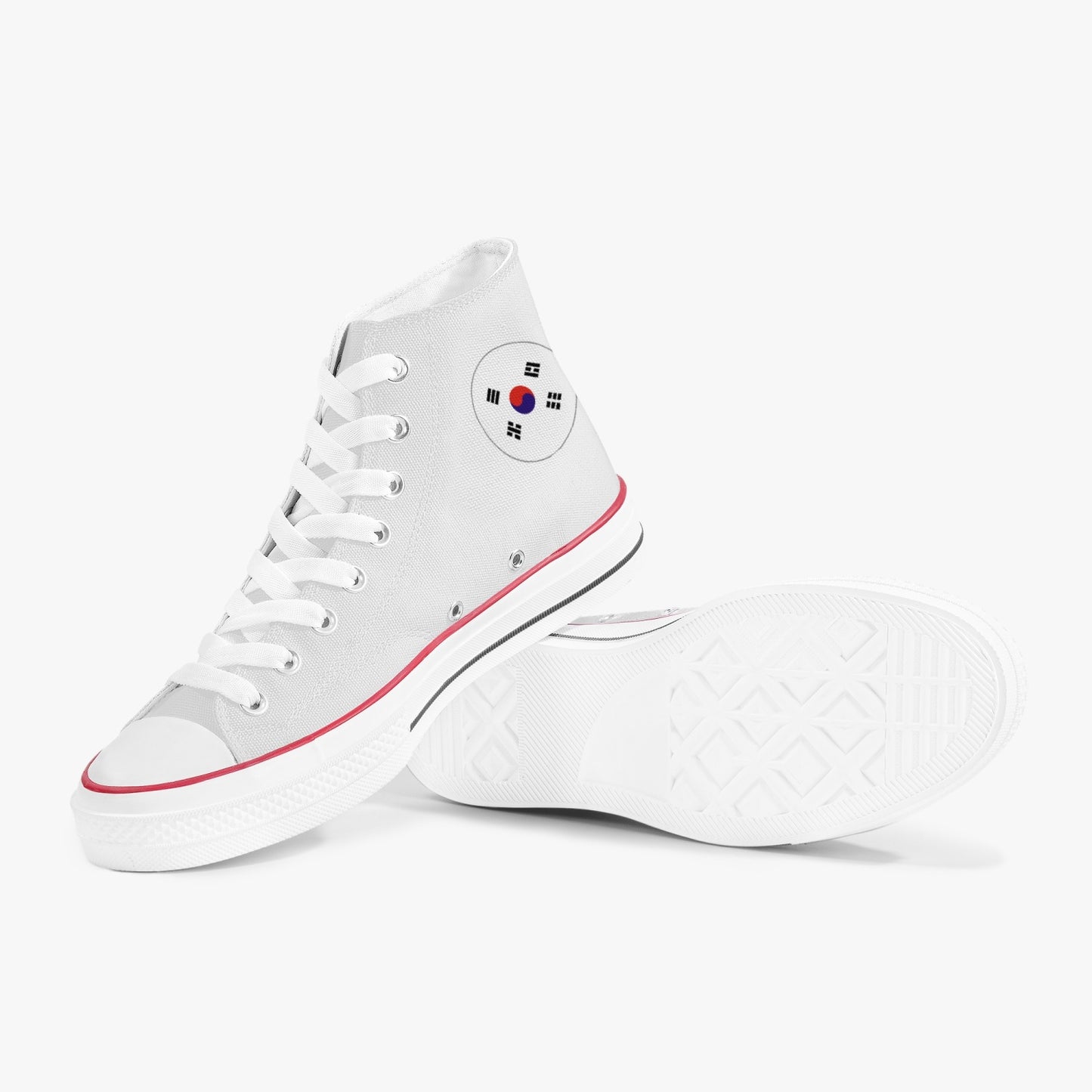 South Korea Classic Canvas High Tops (White) - Men's & Women's