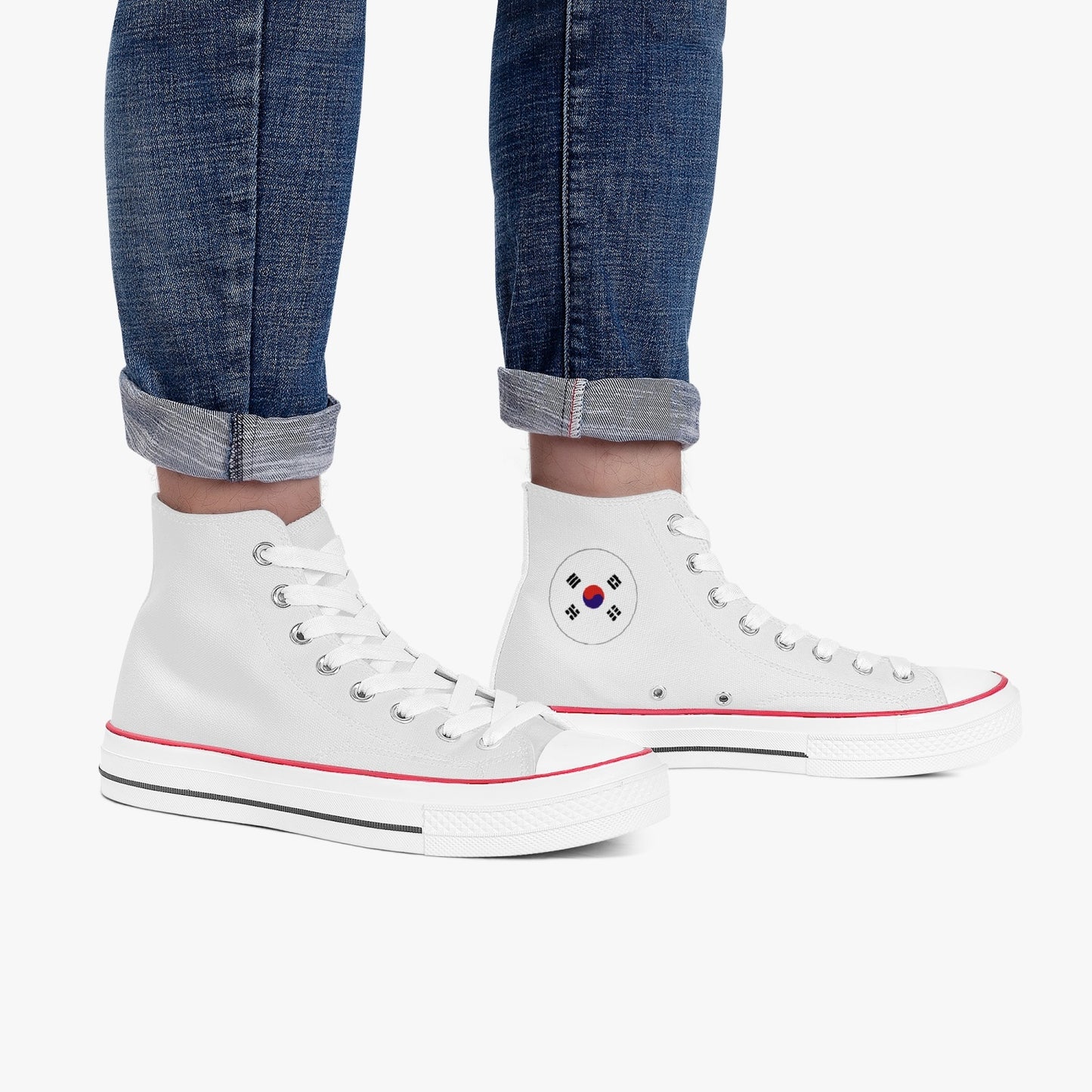 South Korea Classic Canvas High Tops (White) - Men's & Women's
