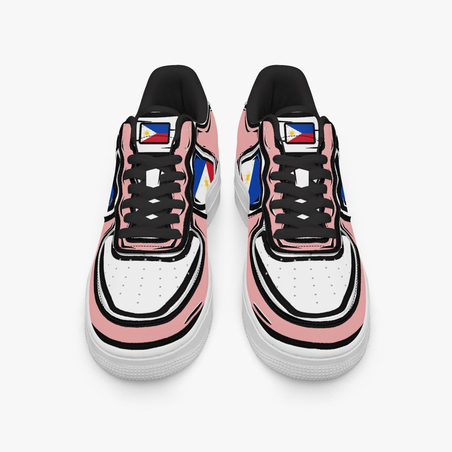 Philippines Cartoon Force 1 Low Tops (Pink) - Men's & Women's