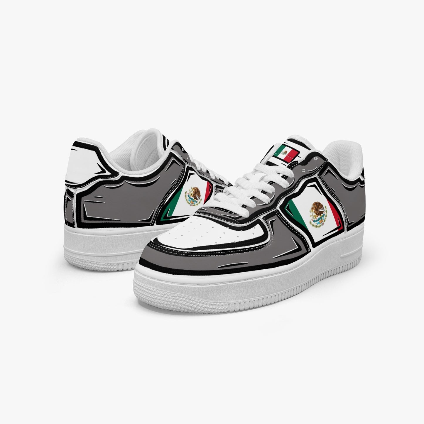 Mexico Cartoon Force 1 Low Tops (Gray) - Men's & Women's