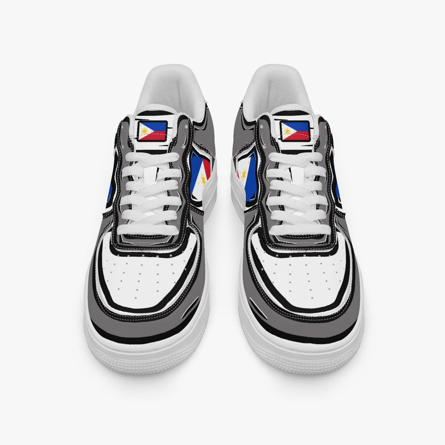 Philippines Cartoon Force 1 Low Tops (Gray) - Men's & Women's