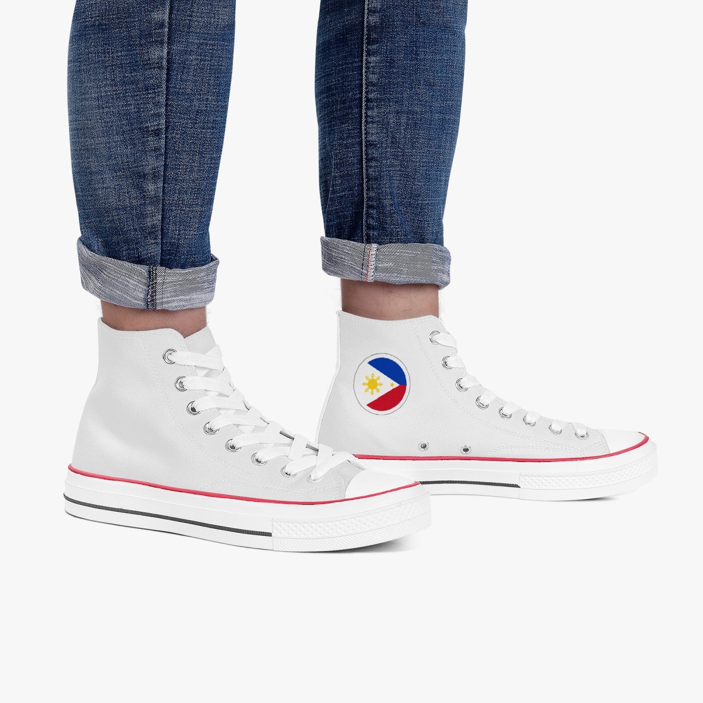 Philippines Classic Canvas High Tops (White) - Men's & Women's