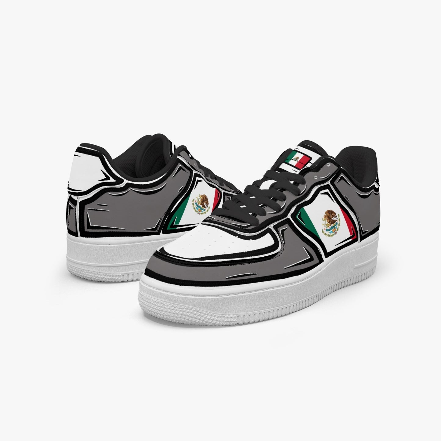 Mexico Cartoon Force 1 Low Tops (Gray) - Men's & Women's