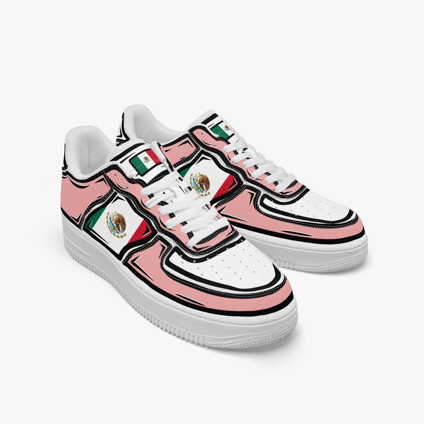 Mexico Cartoon Force 1 Low Tops (Pink) - Men's & Women's
