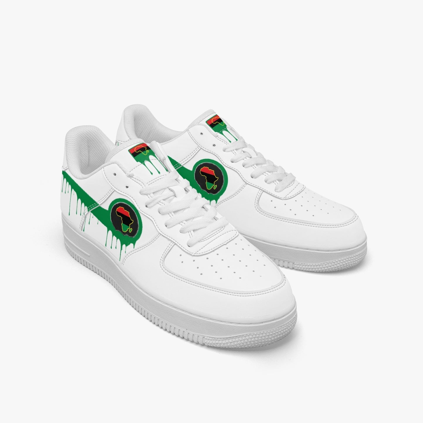 Africa Green Drip R-Force 1 Low Tops (White) - Men's & Women's