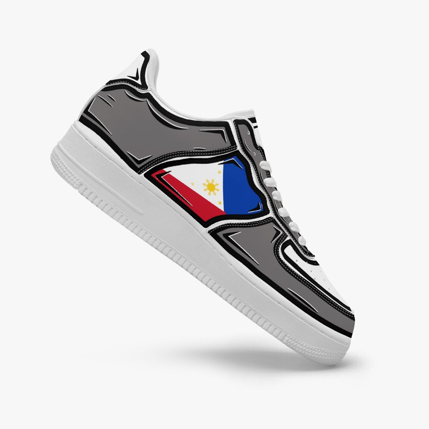 Philippines Cartoon Force 1 Low Tops (Gray) - Men's & Women's