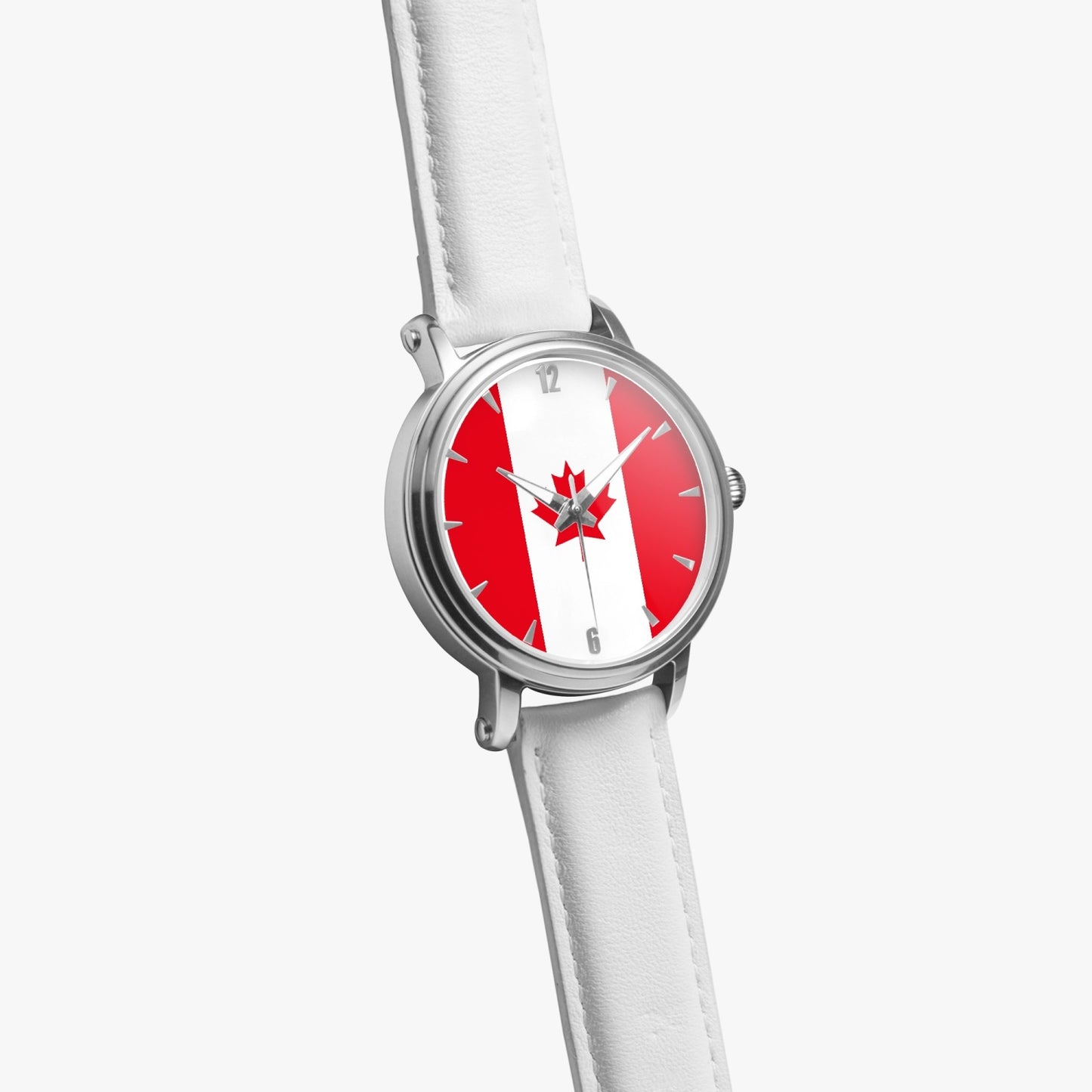 Canada Pride Premium Leather Men's Watch - Silver / Rose Gold / Black