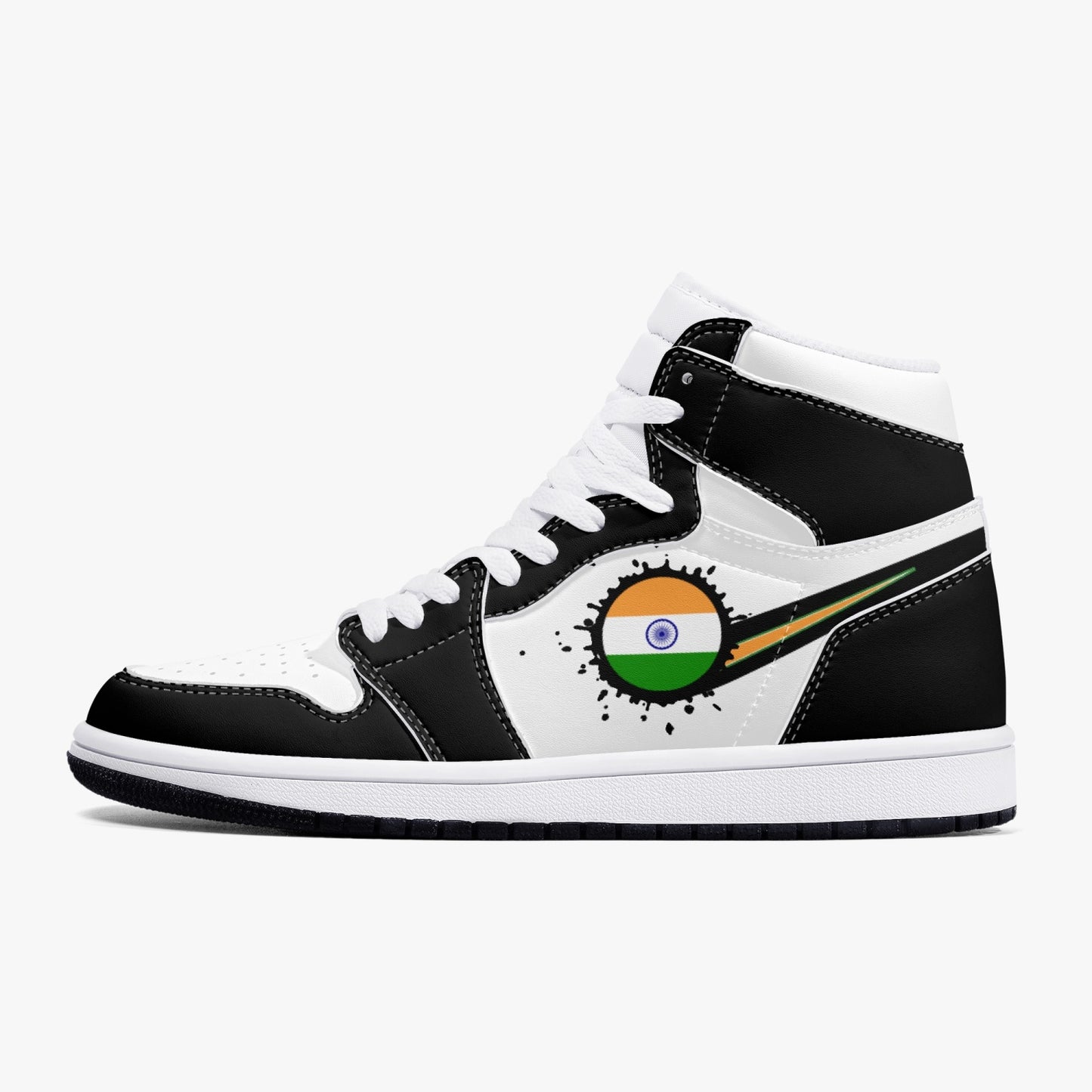 Air India Splattered Icon Black/White High Tops (Black Sole) - Men's & Women's