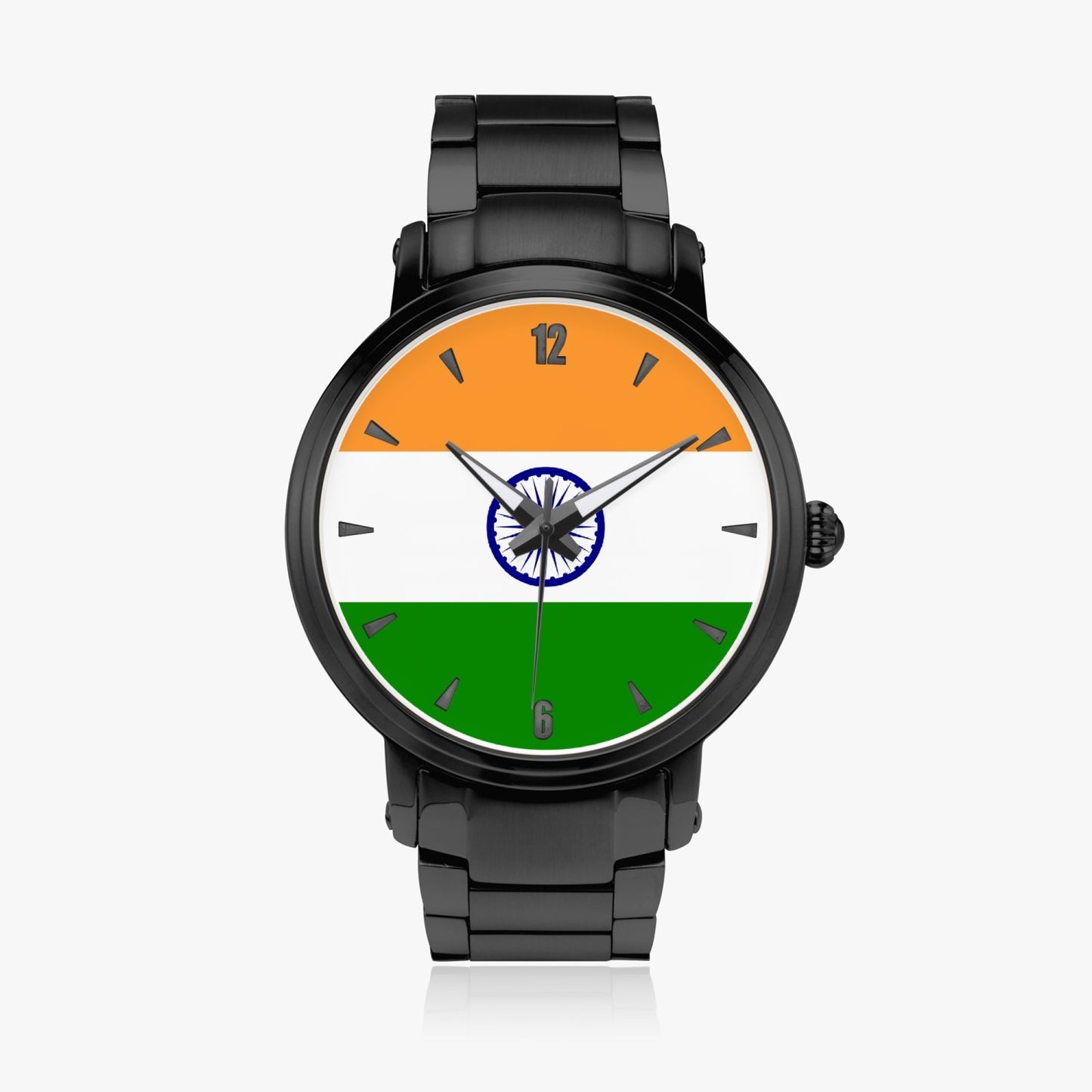 India Pride Stainless Steel Luxury Men's Watch - Silver / Rose Gold / Black