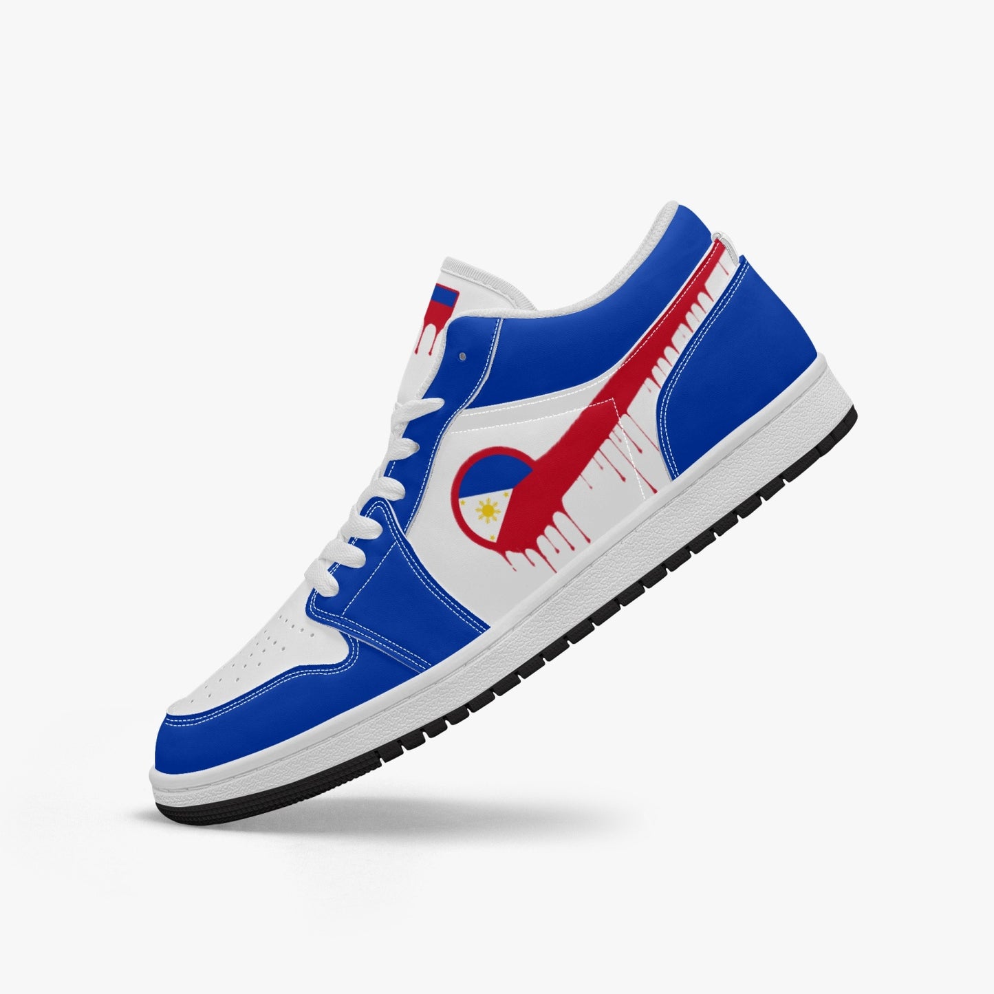 Air Philippines Red Drip / Blue & White Low Tops (Black Sole) - Men's & Women's