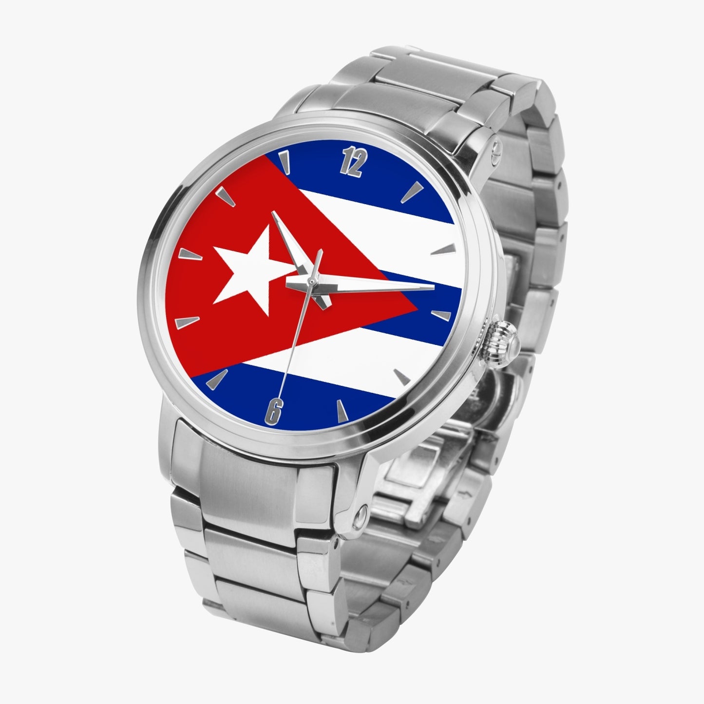 Cuba Pride Stainless Steel Luxury Men's Watch - Silver / Rose Gold / Black
