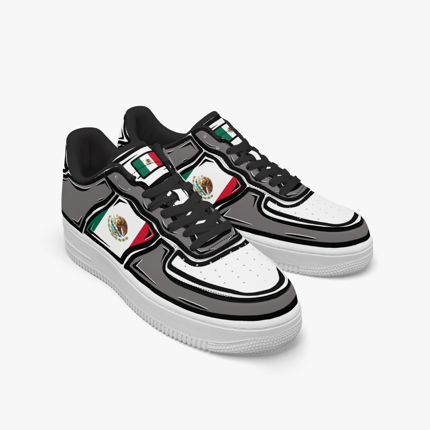 Mexico Cartoon Force 1 Low Tops (Gray) - Men's & Women's