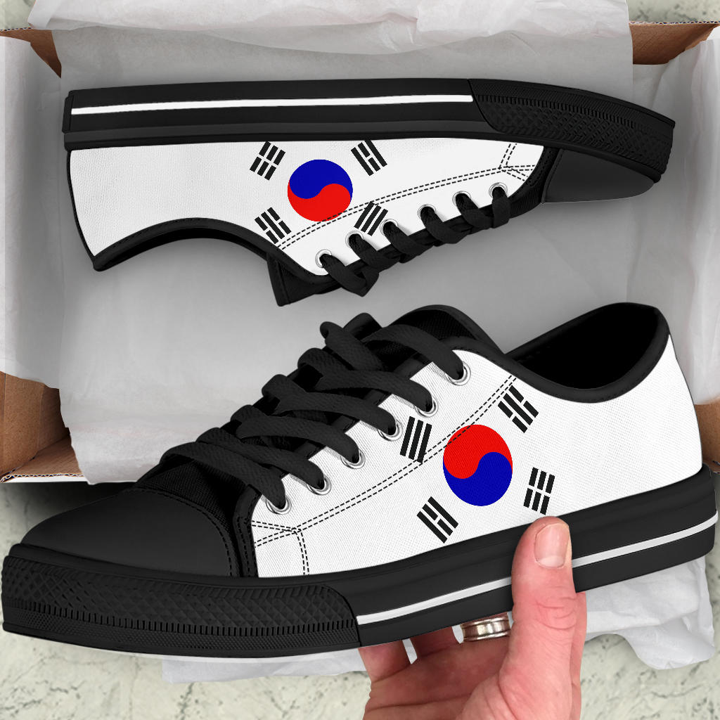 South Korea Canvas Low Tops - White & Black