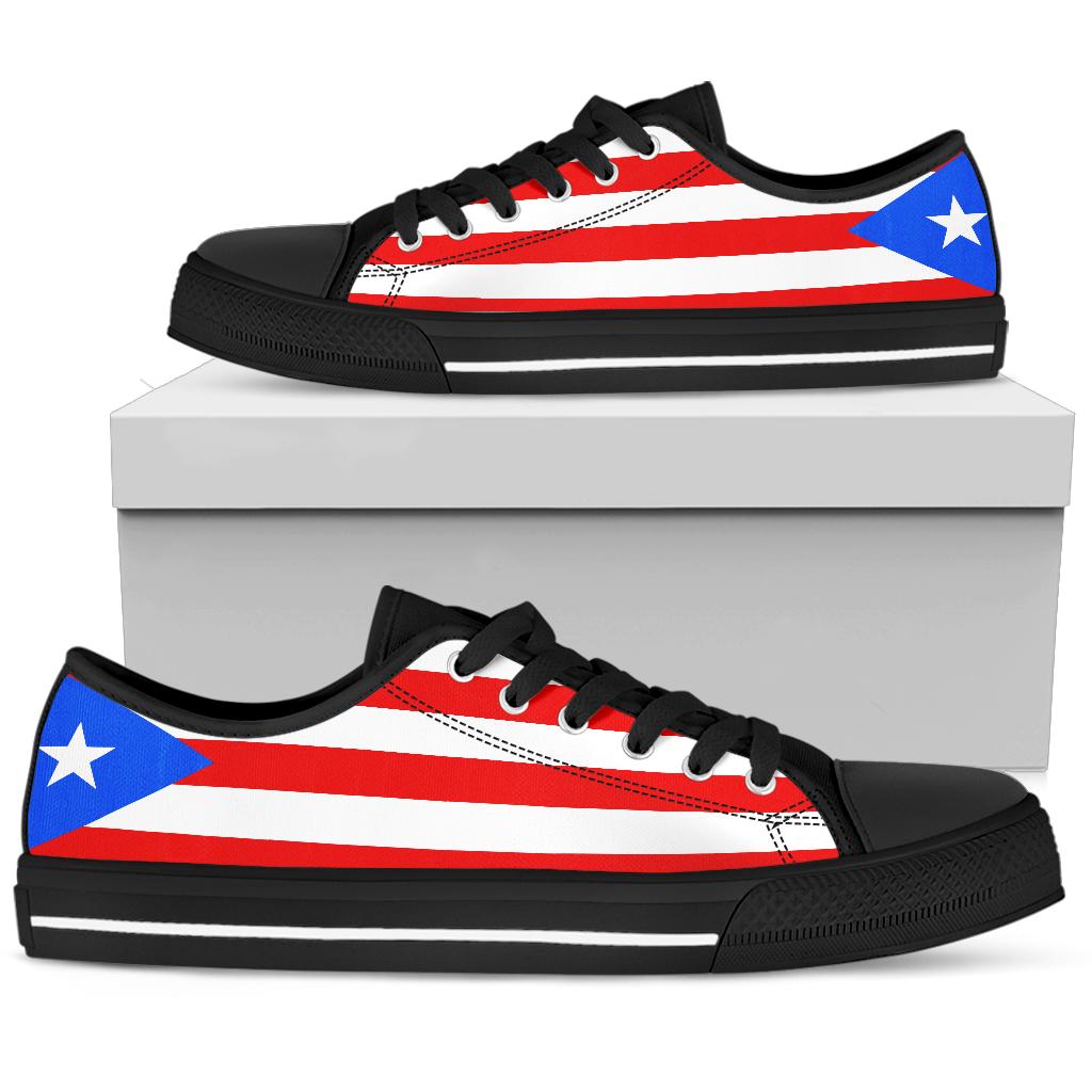 Puerto Rico Flag Canvas Low Tops - Men's & Women's