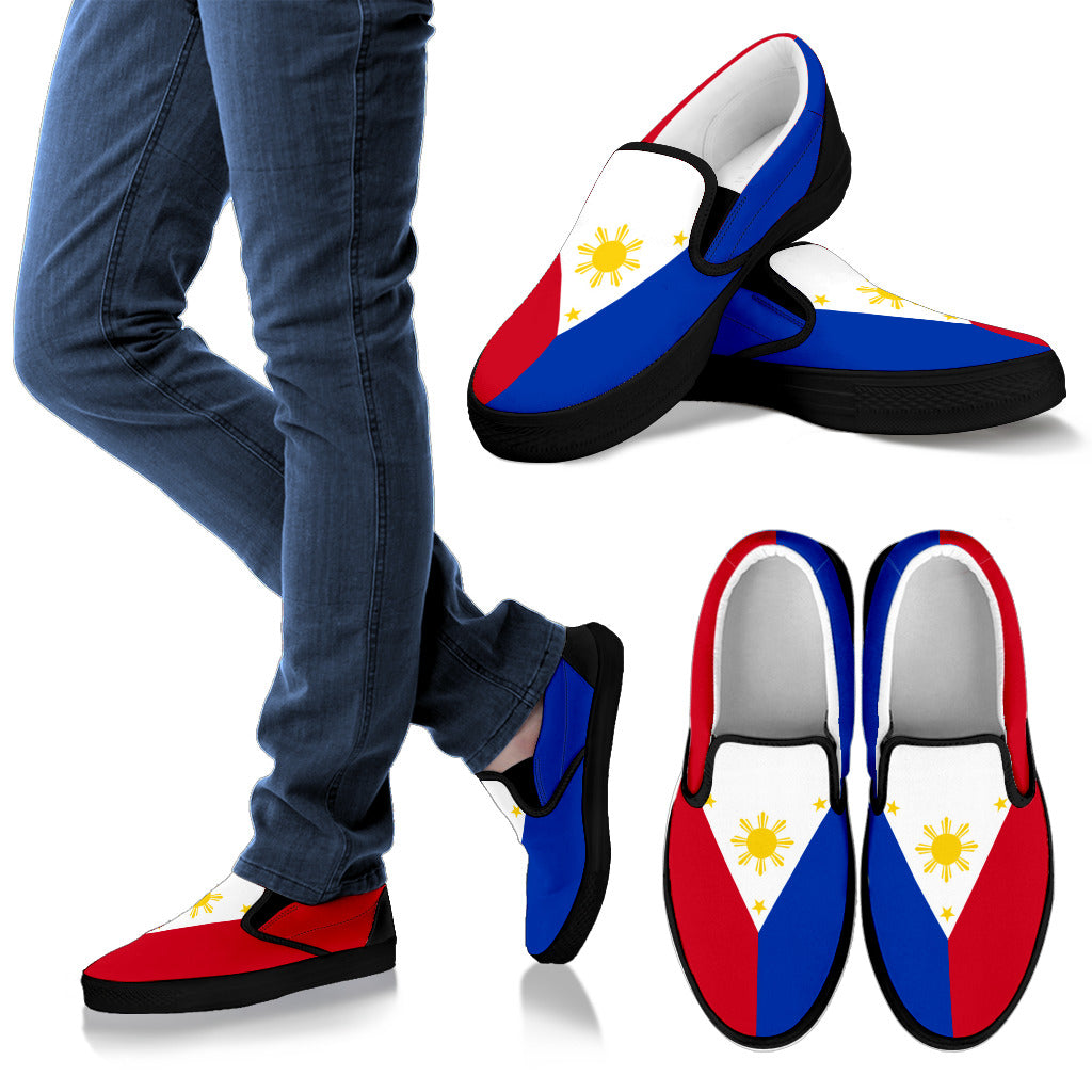 Philippines Flag Canvas Slip-Ons - Men's & Women's